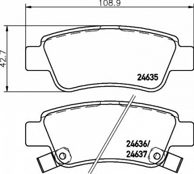 HELLA PAGID 8db355013591 -  Комплект тормозных колодок, дисковый тормоз